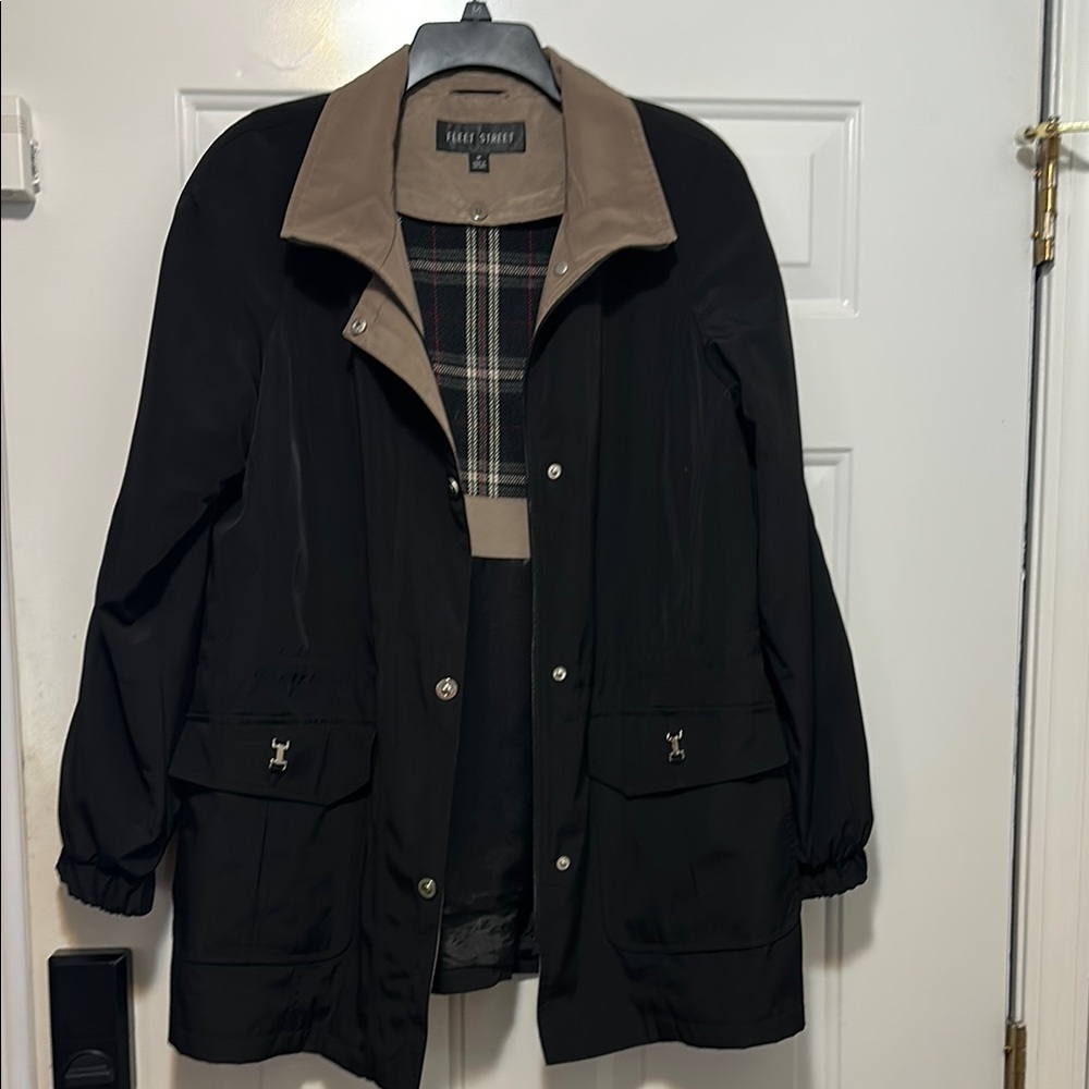 Black and Tan Jacket with Plaid Lining